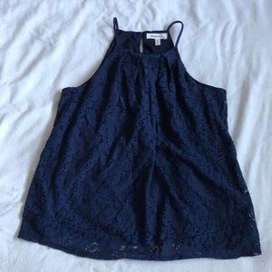 2/15$ MONTEAU romantic classy navy lace camisole